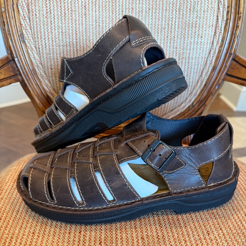 Naot Dark Brown Leather Fisherman Sandals